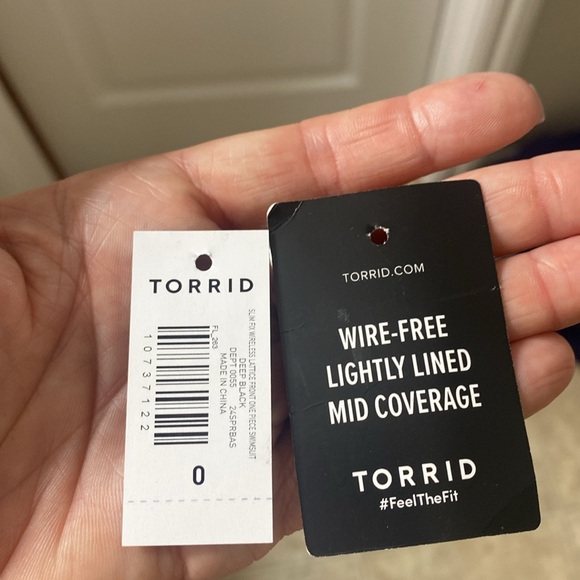 Torrid Wire-Free Lightly Lined Mid Coverage Lattice Front swimsuit - Picture 5 of 7